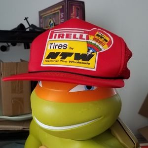NWOT Vtg Pirelli Tire Trucker Snap Back Hat Unisex